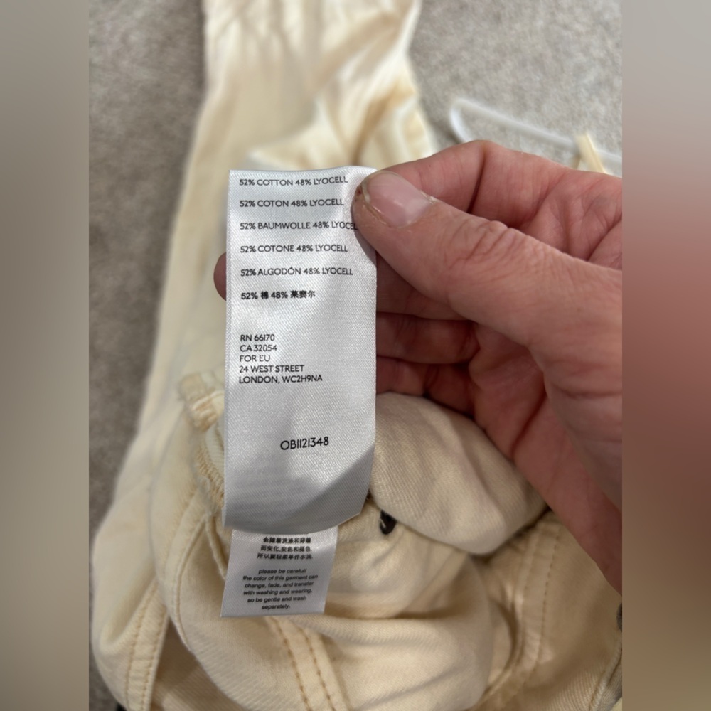 Anthropologie Pilcro Denim Overalls Cream size 25 adjustable straps - Picture 8 of 8
